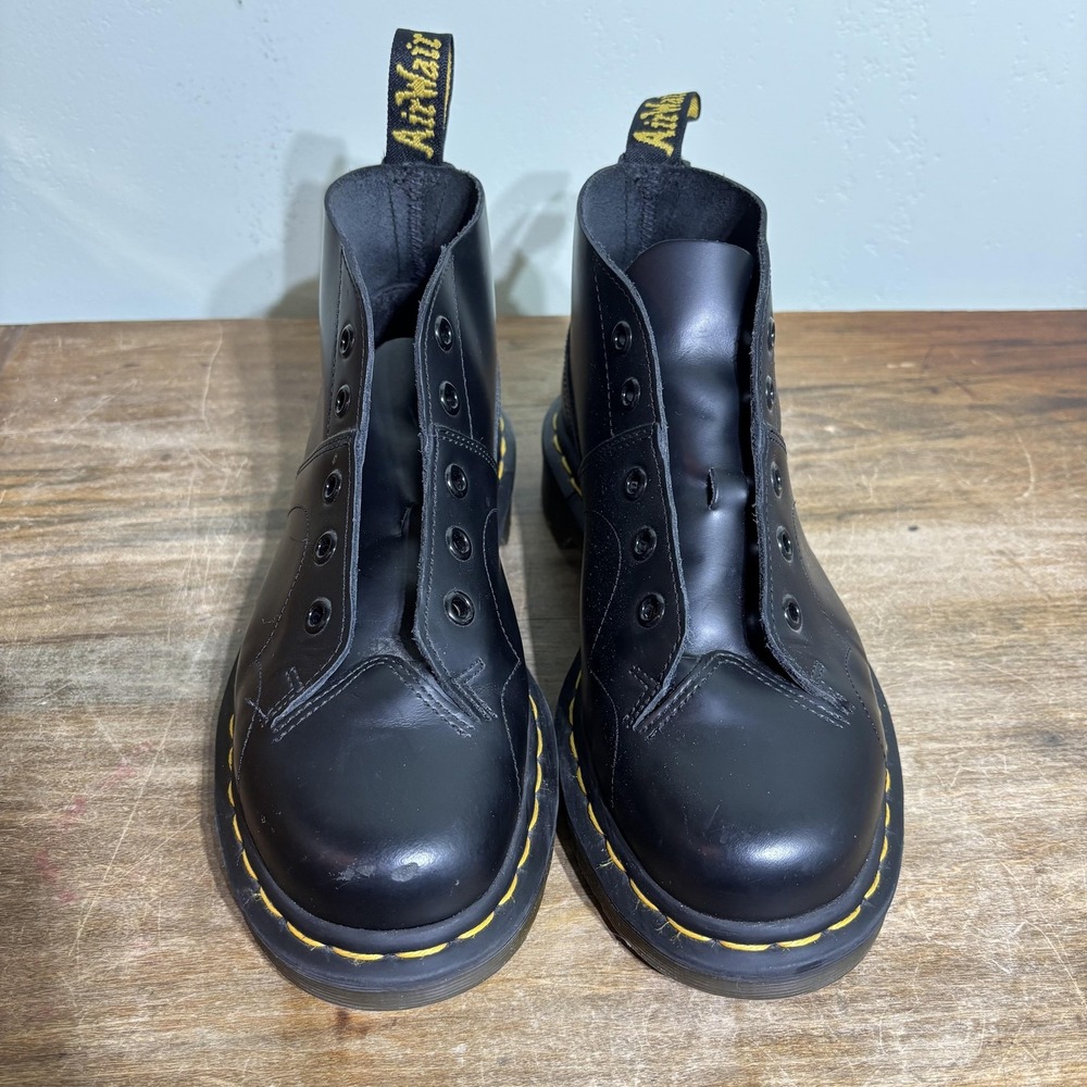 Dr Martens Church Monkey Boots US Men Size 5 Women 6 Black Smooth Leather